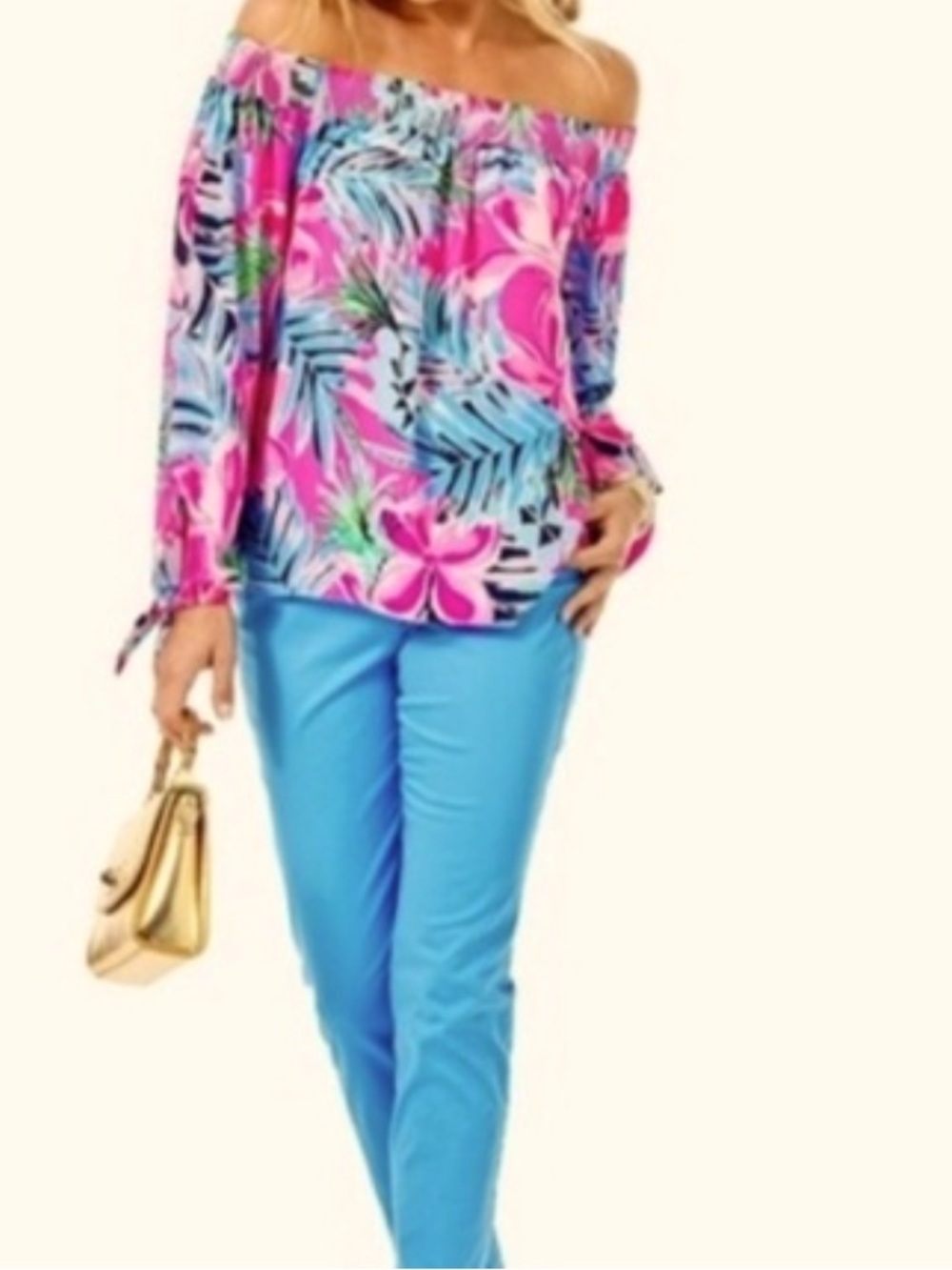 Lilly Pulitzer Maryellen Top features a vibrant pink Size XL